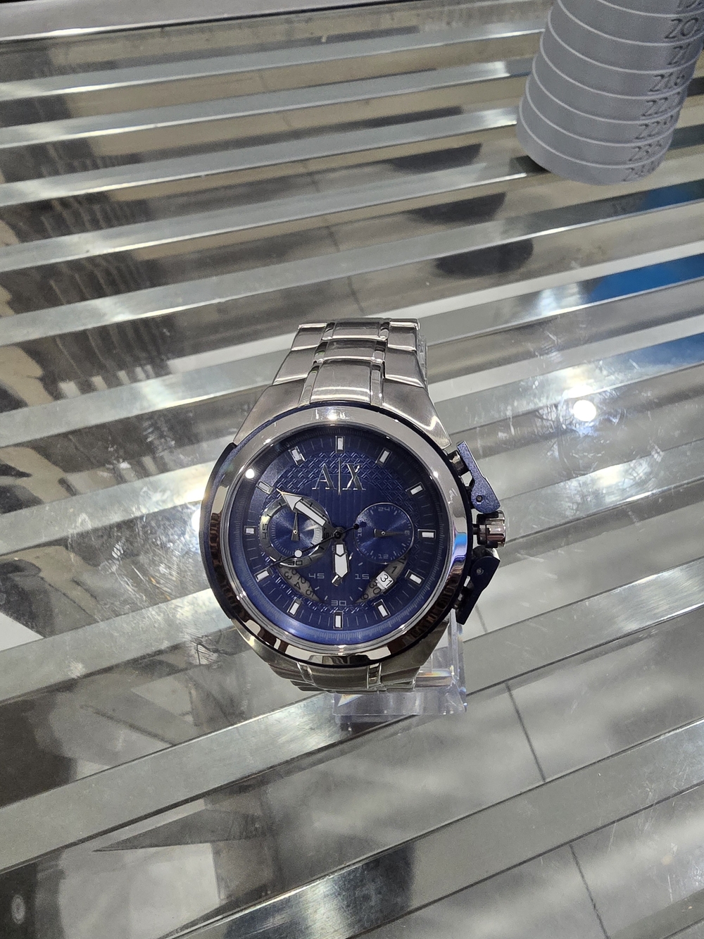 AX Stainless Steel Men's Watch - Blue Dial